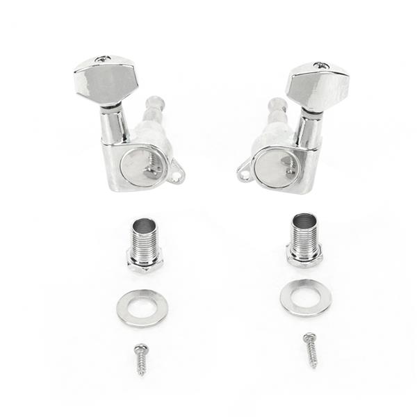 [Do Not Sell on Amazon]Glarry 3R 3L Electric Guitar Turning Pegs Tuners Keys Machine Heads Chrome
