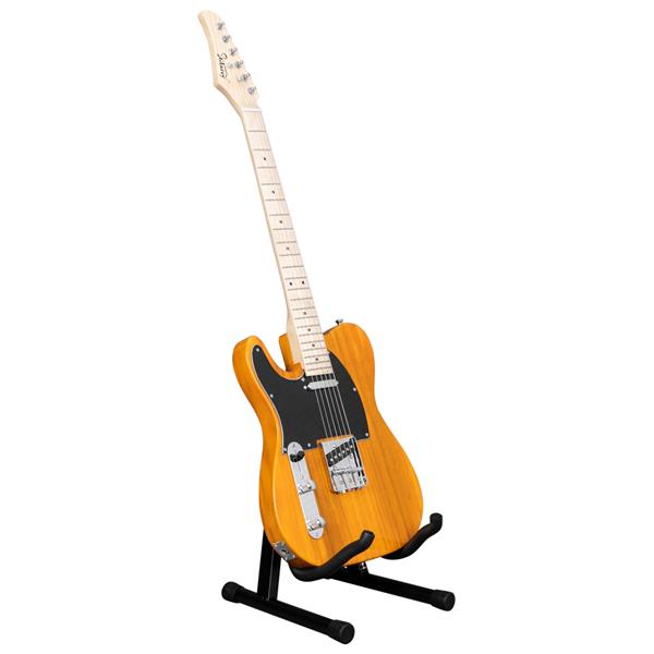 [Do Not Sell on Amazon]Glarry Collapsible Portable Single Type A Electric Guitar Stand Electric Bass Stand Wooden Guitar Stand