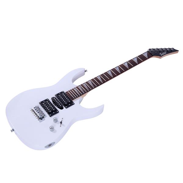 [Do Not Sell on Amazon]Glarry 170 Model With 20W Electric Guitar Pickup Hsh Pickup Guitar   Stereo   Bag   Harness   Picks   Rocker   Connector     Wrench Tool White
