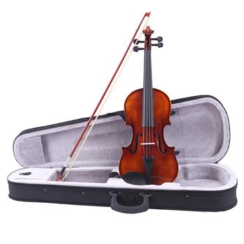 [Do Not Sell on Amazon]Glarry GV201 4/4 Classic Solid Wood Violin Case Bow Violin Strings Rosin Shoulder Rest Electronic Tuner