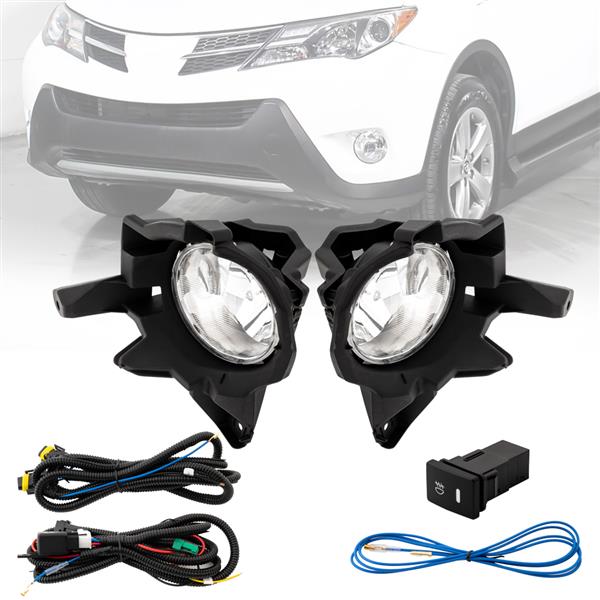 For 2013 2014 2015 Toyota RAV4 Bumper Fog Lights Pair&Switch Wiring Kit&Bracket