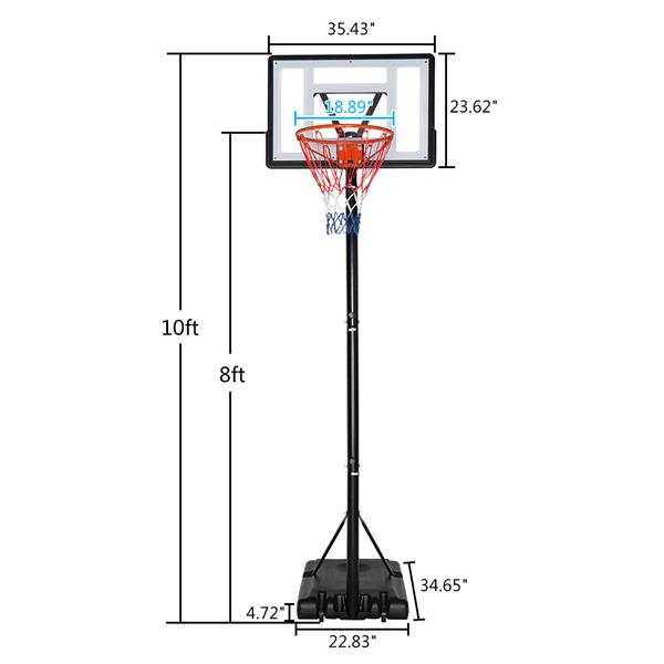 Basketball Hoop Outdoor Portable Basketball Goals, Adjustable Height 7ft - 10ft for Adults & Teenagers