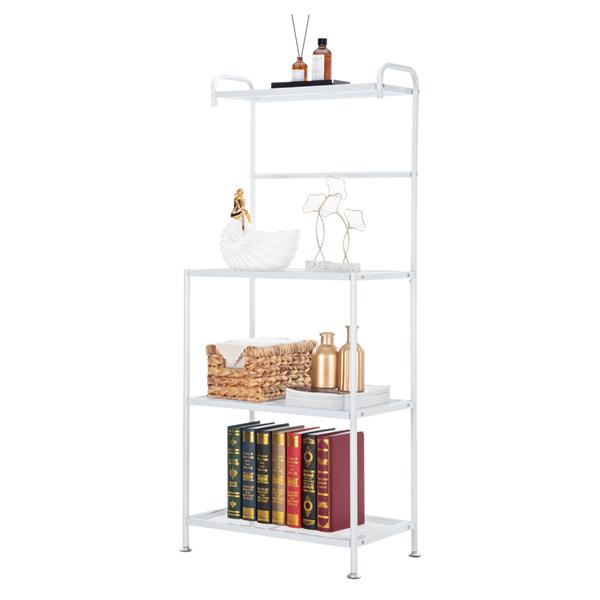 HODELY 4-Layer Wire Mesh Shelf Wrought Iron Kitchen Rack White