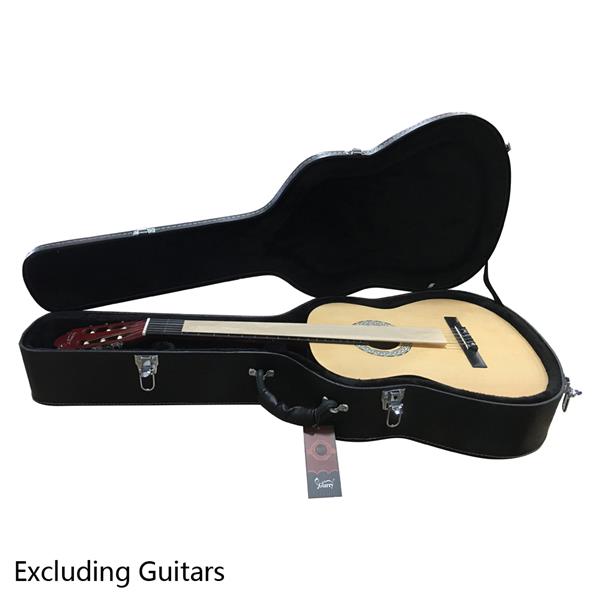 [Do Not Sell on Amazon]Glarry 39" Classical Guitar Hard Case Microgroove Flat Black