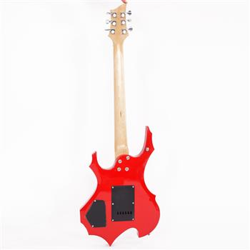 [Do Not Sell on Amazon] Flame Electric Guitar HSH Pickup Shaped Electric Guitar  Pack   Strap   Picks   Shake   Cable   Wrench Tool Red