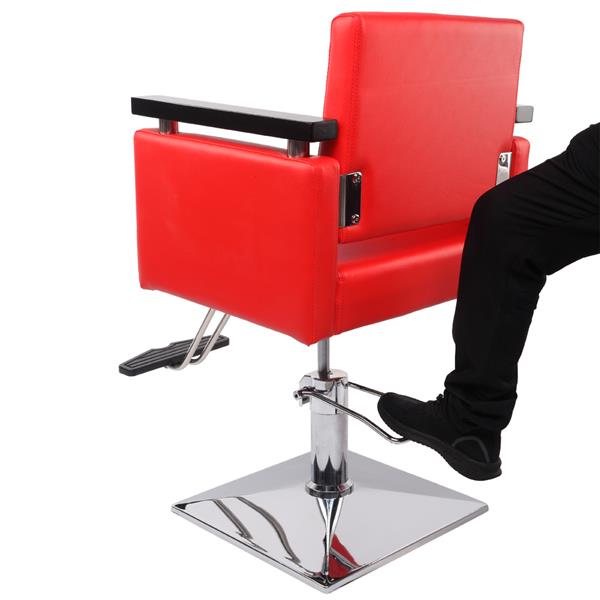 Hair Beauty Equipment Hydraulic Barber Chair Modern Red Styling Salon Haircut