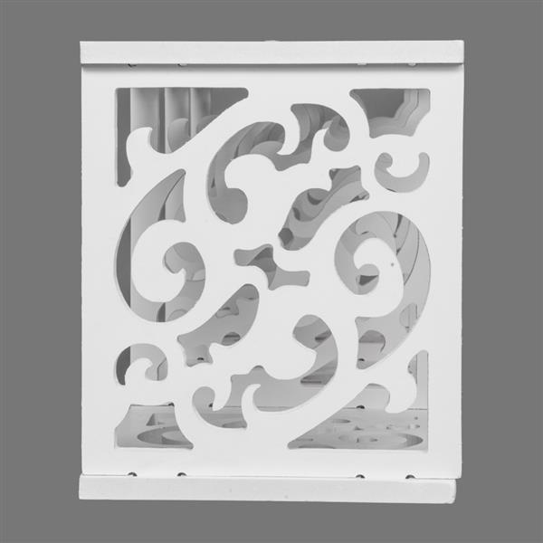 Wood-plastic Board Three lattices Carved Overhead Storage Rack White 