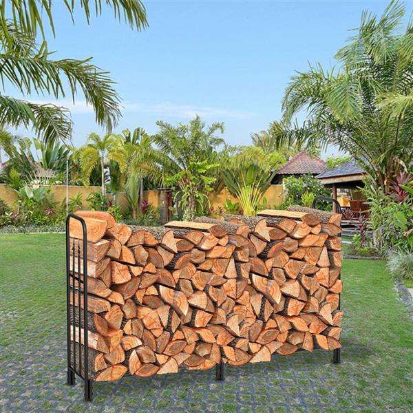 Artisasset Black Paint Single Layer 6 Feet Long 44 Inches High With Arrow Style Indoor And Outdoor Wrought Iron Fireplace Firewood Stand