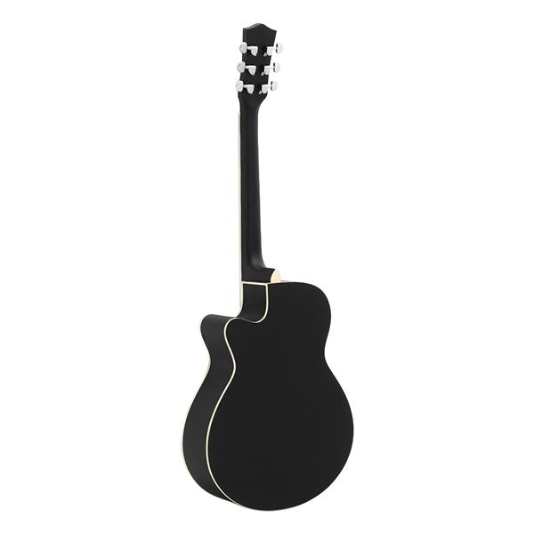 [Do Not Sell on Amazon]Glarry GT501 40 inch Spruce Front Cutaway Folk Guitar with Bag & Board & Wrench Tool Black