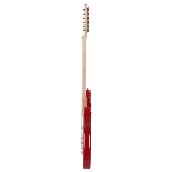 [Do Not Sell on Amazon]Glarry GST Maple Fingerboard Electric Guitar Bag Shoulder Strap Pick Whammy Bar Cord Wrench Tool Red