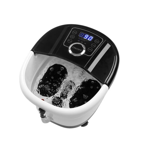 Foot Spa Foot Bath Massager with Touch Screen Digital Display Frequency Conversion 300/400/500W, Automatic Roller, Stress Relief for Tired Feet 110V Black