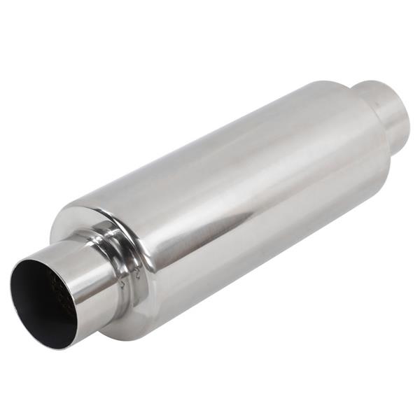Polished Stainless Steel Straight Through Performance Muffler for Universal Application