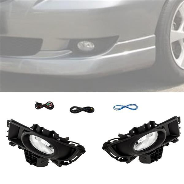 For 2007-2009 Mazda 3 Mazda3 Sedan Bumper Fog Lights w/Bulbs&Switch 07-09 L&R