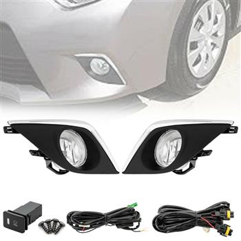 PAIRS FOR 14-15 TOYOTA COROLLA 4DR CLEAR LENS DRIVING FOG LIGHT LAMP&SWITCH