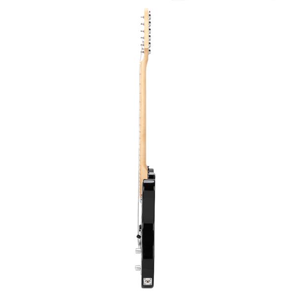 [Do Not Sell on Amazon]Glarry GTL Maple Fingerboard Electric Guitar Bag Strap Plectrum Connecting Wire Spanner Tool Black