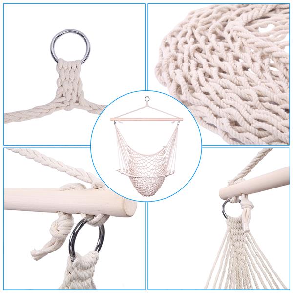 2pcs  Hanging Rope Air/Sky Chair Swing beige 