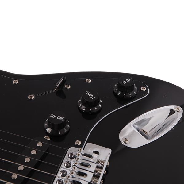 [Do Not Sell on Amazon]Glarry GST Stylish Electric Guitar Kit with Black Pickguard Black