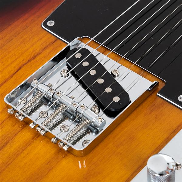 [Do Not Sell on Amazon]Glarry GTL Maple Fingerboard Electric Guitar Bag Strap Plectrum Connecting Wire Spanner Tool Sunset Color