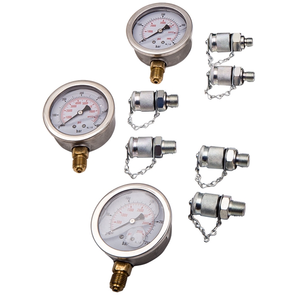 Hydraulic Pressure Testing Gauge Diagnostic Couplings Kit For Excavator