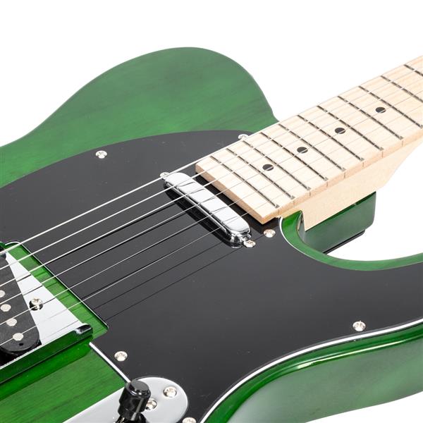 【Do Not Sell on Amazon】Glarry GTL Maple Fingerboard Electric Guitar (Green) Bag Strap Paddle Cable Wrench Tool