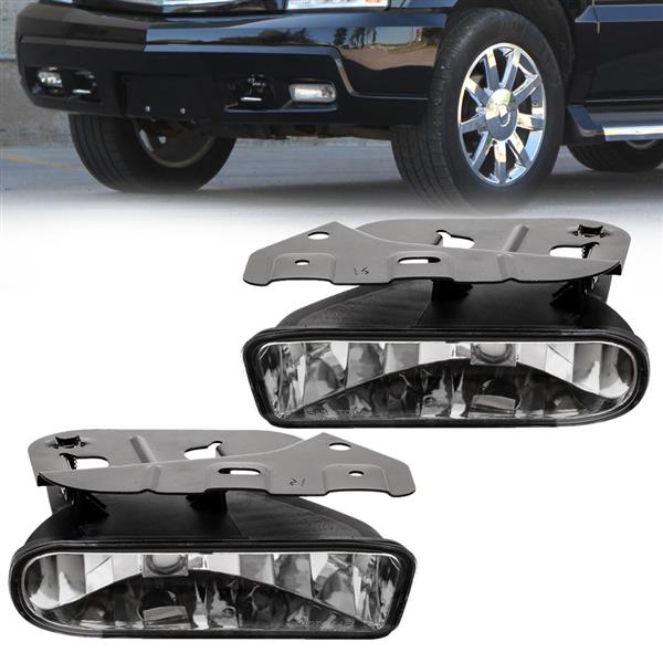 For 2002 2003 2004 2005 2006 Cadillac Escalade Set Fog Lights Clear Lamp