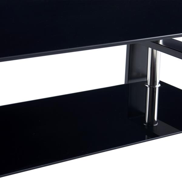 110*60*45.5cm Double-Glazed Dining Table Stainless Steel Table Legs