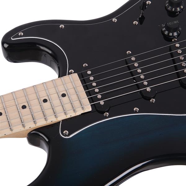 [Do Not Sell on Amazon]Glarry GST Stylish Electric Guitar Kit with Black Pickguard Dark Blue