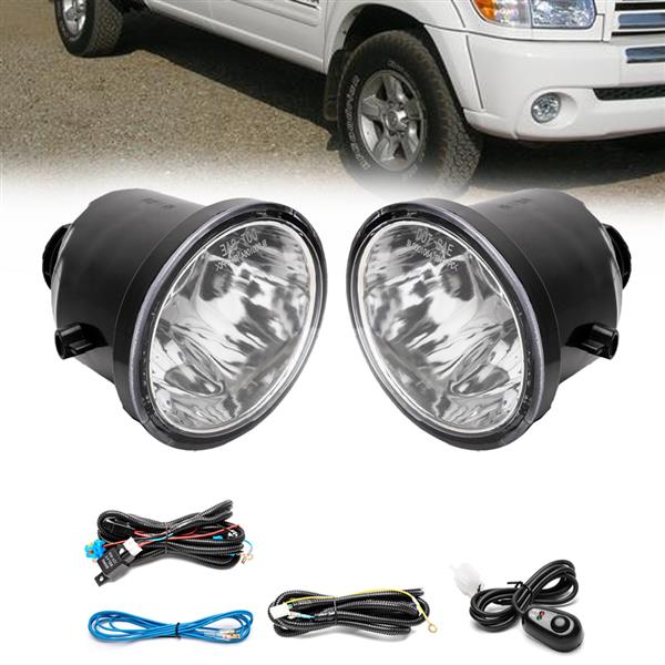 For 2000-2006 Toyota Tundra 2001-2007 Sequoia Clear Bumper Driving Fog Lights