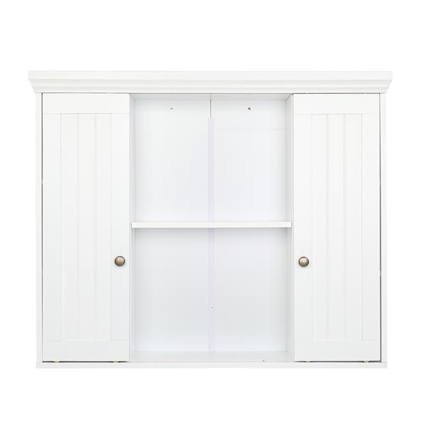 Double Door Bathroom Wall Cabinet White