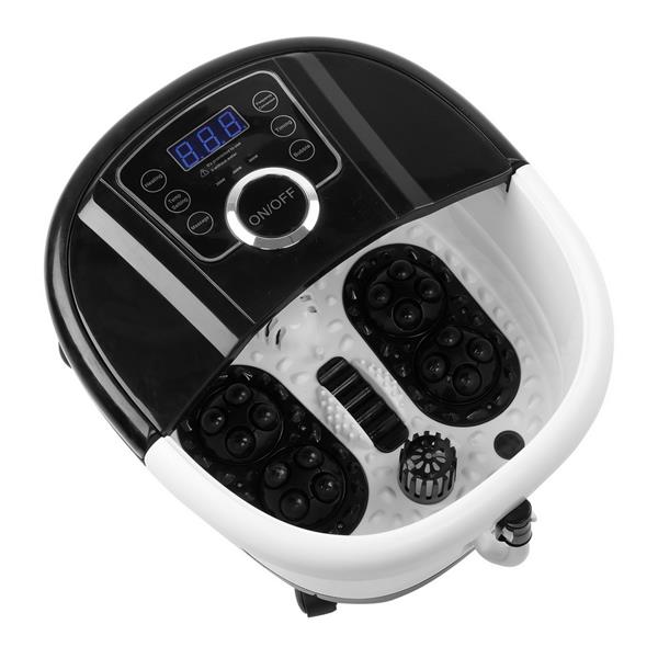 Foot Spa Foot Bath Massager with Touch Screen Digital Display Frequency Conversion 300/400/500W, Automatic Roller, Stress Relief for Tired Feet 110V Black