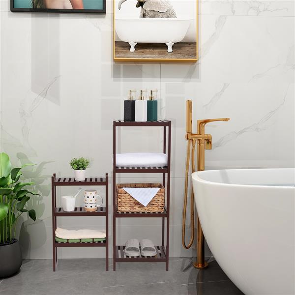 100% Bamboo Bathroom Rack, Multi - Functional And Removable 7-Layer Shelf, Multi - Function 72 * 43.5 * 160.7cm Dark Brown