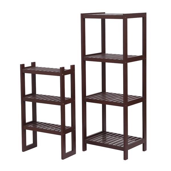 100% Bamboo Bathroom Rack, Multi - Functional And Removable 7-Layer Shelf, Multi - Function 72 * 43.5 * 160.7cm Dark Brown