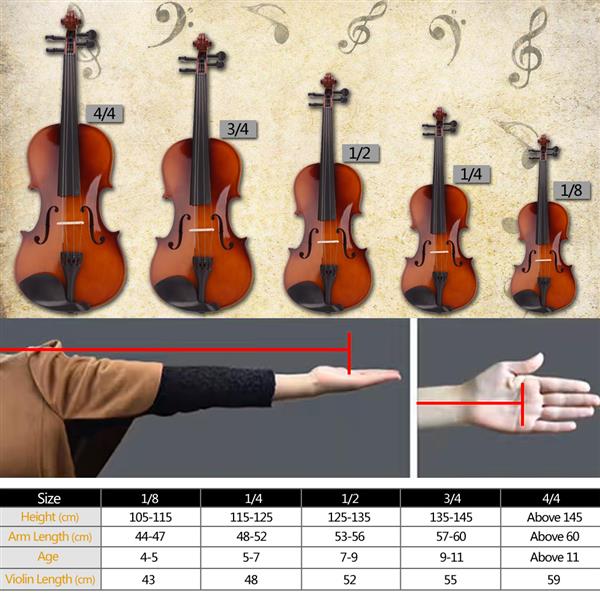 [Do Not Sell on Amazon]Glarry GV100 1/4 Acoustic Violin Case Bow Rosin Strings Tuner Shoulder Rest Natural