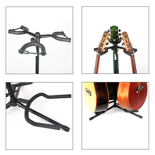[Do Not Sell on Amazon]Glarry Guitar Accessory 3-Leg Vertical Style Alloy Guitar Stand Holder Black