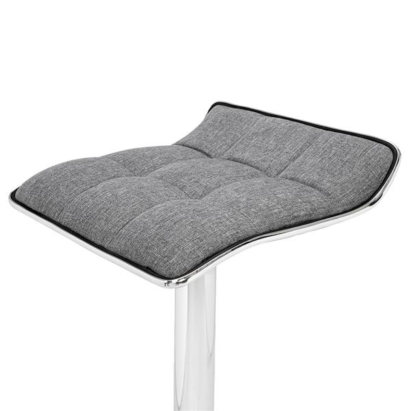 2 Soft-Packed Square Board Curved Foot Bar Stools  Breathable  fabric  Dark Gray