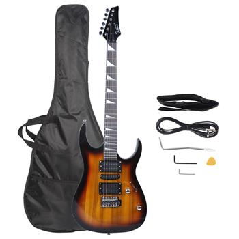 [Do Not Sell on Amazon] 170 Electric Guitar Novice Guitar   Bag   Strap   Paddle   Rocker   Cable   Wrench Tool Sunset Color