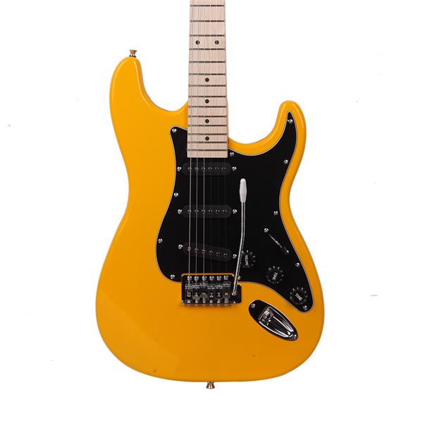 [Do Not Sell on Amazon]Glarry GST Stylish Electric Guitar Kit with Black Pickguard Orange