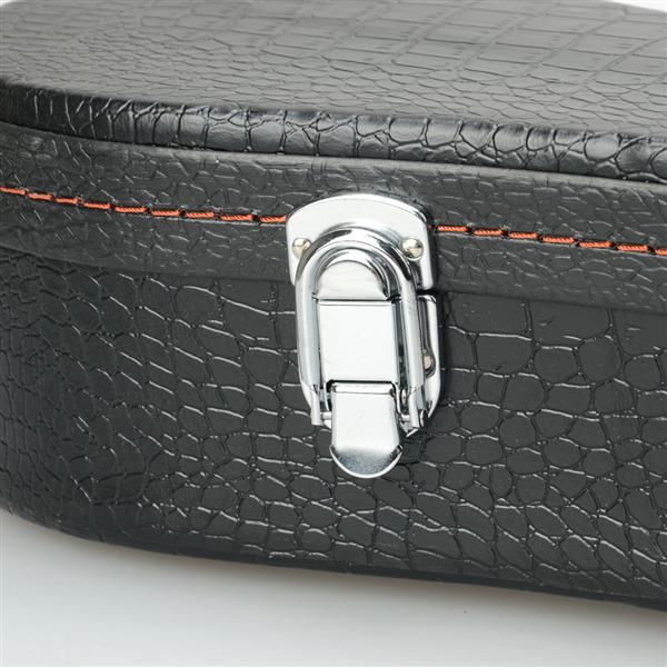 [Do Not Sell on Amazon]Glarry 26" Tenor Python Pattern Leather Ukulele Case Black