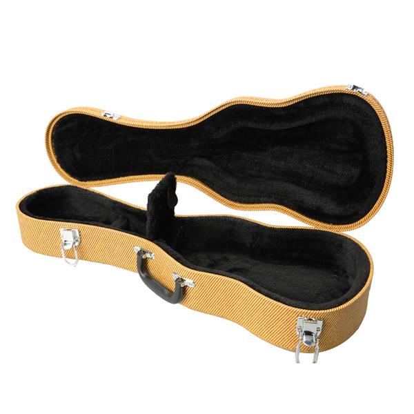 [Do Not Sell on Amazon]Glarry 21" Top Grade Standard Soprano Leather Ukulele Case Yellow