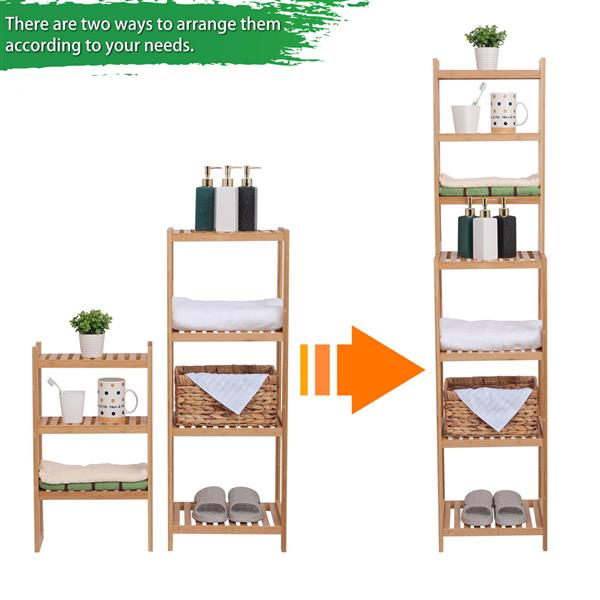 100% Bamboo Bathroom Rack, Multi-Functional And Removable 7-Layer Shelf, Multi - Function 72 * 43.5 * 160.7cm-Natural