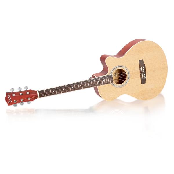 [Do Not Sell on Amazon] GT501 40 inch Spruce Front Cutaway Folk Guitar with Bag & Board & Wrench Tool Burlywood