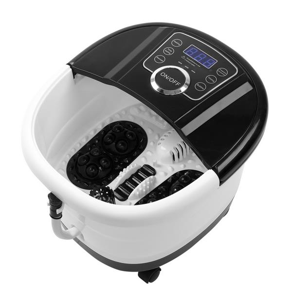 Foot Spa Foot Bath Massager with Touch Screen Digital Display Frequency Conversion 300/400/500W, Automatic Roller, Stress Relief for Tired Feet 110V Black