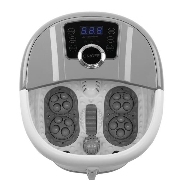 Foot Spa Foot Bath Massager with Touch Screen Digital Display Frequency Conversion 300/400/500W, Automatic Roller, Stress Relief for Tired Feet 110V Gray