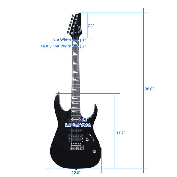 [Do Not Sell on Amazon] 170 Electric Guitar Novice Guitar   Bag   Strap   Paddle   Rocker   Cable   Wrench Tool Black