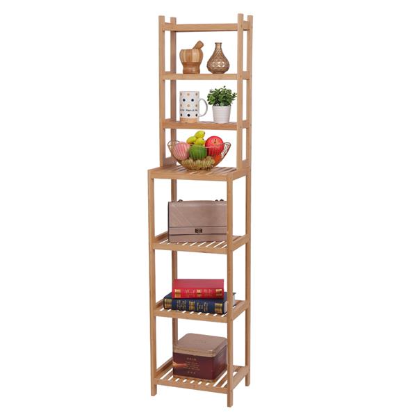 100% Bamboo Bathroom Rack, Multi-Functional And Removable 7-Layer Shelf, Multi - Function 72 * 43.5 * 160.7cm-Natural