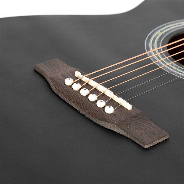 [Do Not Sell on Amazon]Glarry GT501 40 inch Spruce Front Cutaway Folk Guitar with Bag & Board & Wrench Tool Black