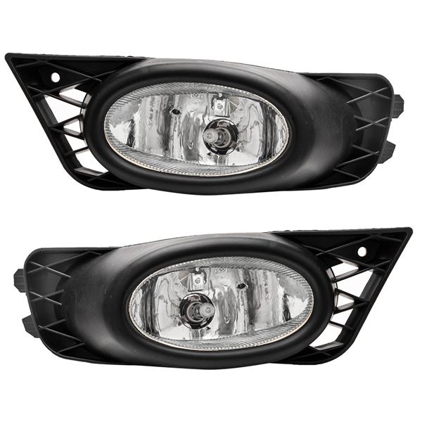 Fit For 09-11 Honda Civic 4Dr Sedan Clear Crystal Lens Driving Fog Lights