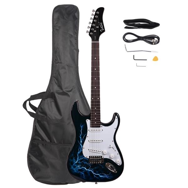 [Do Not Sell on Amazon] GST-E Electric Guitar Bag Shoulder Strap Pick Whammy Bar Cord Wrench Tool Black