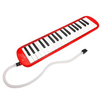 [Do Not Sell on Amazon]Glarry 37-Key Melodica with Mouthpiece & Hose & Bag Red
