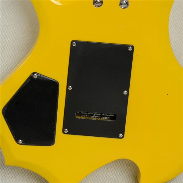 Novice Flame Shaped Electric Guitar HSH Pickup   Bag   Strap   Paddle   Rocker   Cable   Wrench Tool Yellow